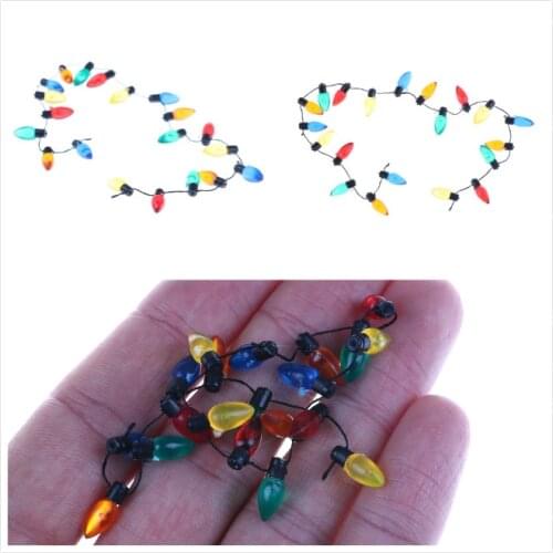 18.5cm String Of Fake Lights Christmas Good Decoration Mini Furniture Accessories String Lights 1/12 Scale Dollhouse Miniature
