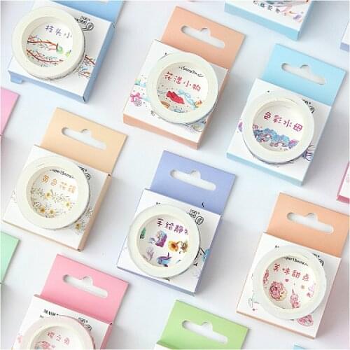Hot Sale Creative Washi Tape Colorful Sakura Paper Adhesive Tape DIY Kawaii Cartoon Scrapbooking Sticker Label Masking Tape