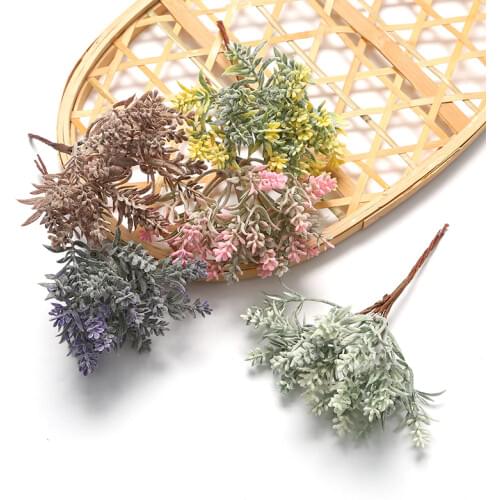 6pcs artificial flower lavender plant bouquet For wedding home Christmas decoration DIY wreath scrapbook craft fake flower