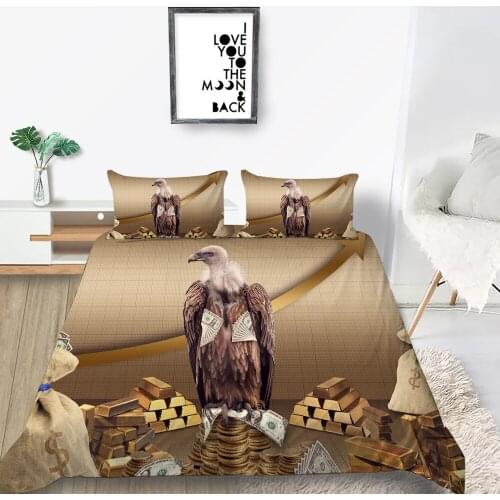 Gold Brick Bedding Set Eagle Soft Fashion 3D Luxury Duvet Cover King Queen Twin Full Single Double Unique Design Bed Set