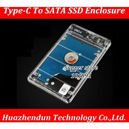 3pcs/lot Transparent HDD Case Type C to USB3.1 2.5 inch Hard Drive Enclosure Support UASP Protocol Type-C To SATA SSD Enclosure