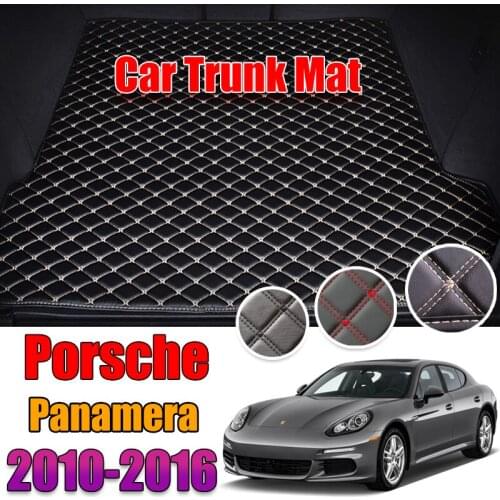 Leather Car Trunk Mat For Porsche Panamera 2010-2016 Cargo Liner Accessories Interior Boot