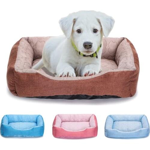 Pet Summer Bed Cooling Dog house Pad Striped Cushion Mat Soft Kennel Nest for Small Medium Cat Breathable Dog Sofa Accessories