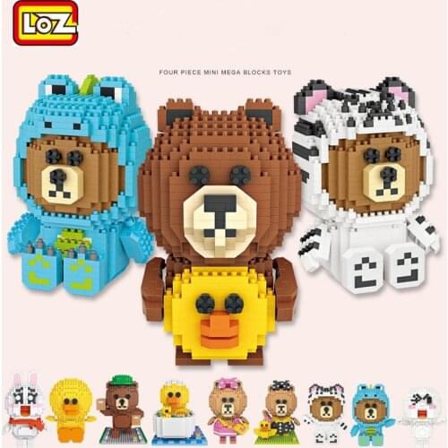 LOZ Diamond Blocks Cartoon Building Toys Anime Bear Building Blocks for Children Gifts Kids Birthday Present 9789