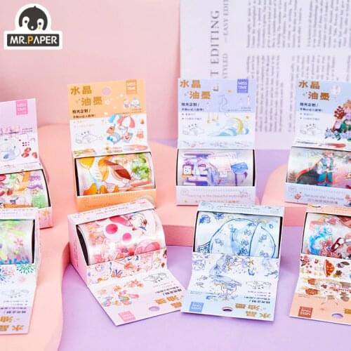 Mr.Paper 60mm*2m 8 Designs Ins Style Fireworks Series Creative Simplicity Hand Account DIY Decor Material Crystal Ink PET Tapes