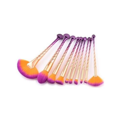 Shell unicorn makeup brush set 5pcs/7pcs/10pcs Eye shadow Liquid foundation Blush professional make up brushes kit tools