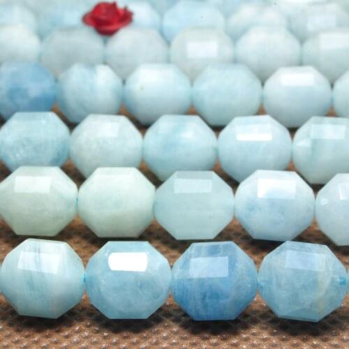 Natural Blue Aquamarine Faceted Double Terminated Point Loose Beads Wholesale Gemstone Semi Precious Stones Diy Jewelry Making