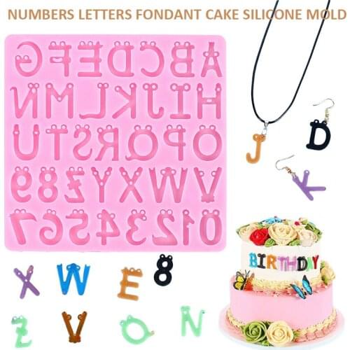 New Numbers Letters Fondant Cake Silicone Mold DIY Cake Decor Chocolate Kitchen Baking Tools Childrens Baking Class Mold