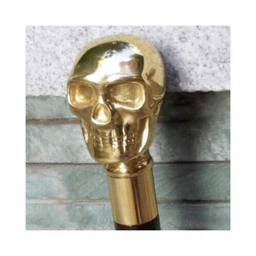 Solid copper North American maple pure copper skull gentleman walking stick film prop mace birthday gift man cane prop birthday