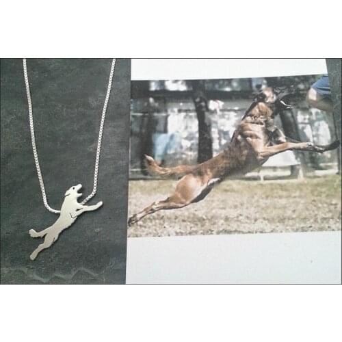 Custom German Shepherd Necklace, Your Pet Pendant, Dog silhouette Memory Jewelry Keepsake Memorial Gift