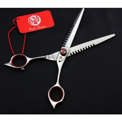 568# 6'' Brand Purple Dragon TOP GRADE Dentation Hairdressing Scissors JP 440C Home &Salon Barbers Cutting Scissors Hair Shears