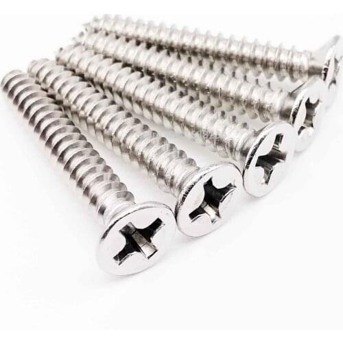 50X M1 M1.2 M1.4 M1.7 M2 M2.6 M3 M3.5 M4 Micro Small 304 stainless steel Cross Phillips Flat Countersunk Head Self tapping Screw