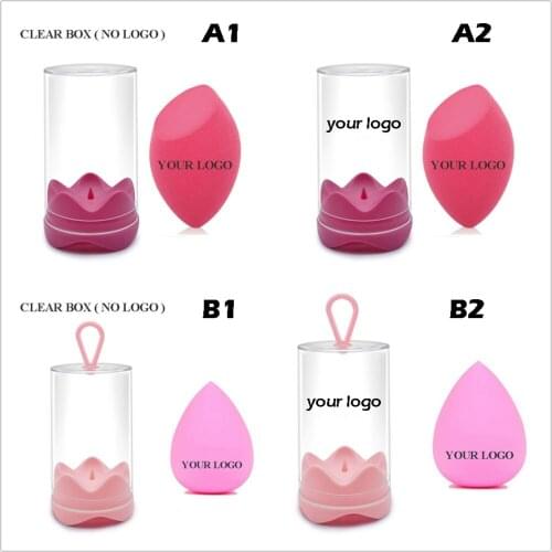 50pcs/lot Custom LOGO 40*60mm Soft Blender Makeup Foundation Sponge Makeup Cosmetic Puff Powder Blender Cosmetic Make Up Puff