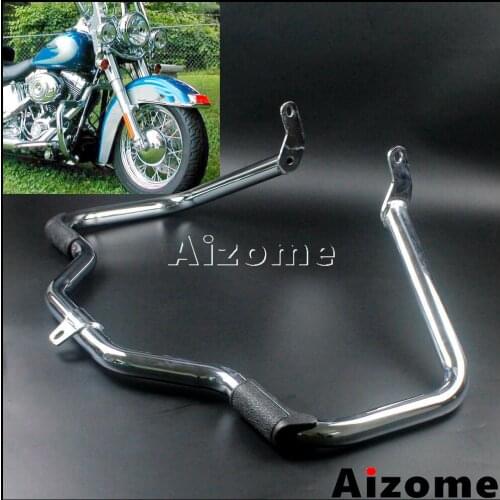 Steel 32mm Motorcycle Engine Guard Bumper Crash Bar For Harley FL Softail Deluxe Slim Heritage Softail Springer Fat Bob 2000-up