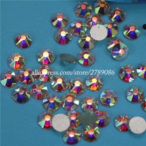 Excellent Quality 8+8 Facets SS16 SS20 SS30 Clear AB Flatback Strass Crystal Non Hotfix Nail Art Rhinestone for Nails Decoration
