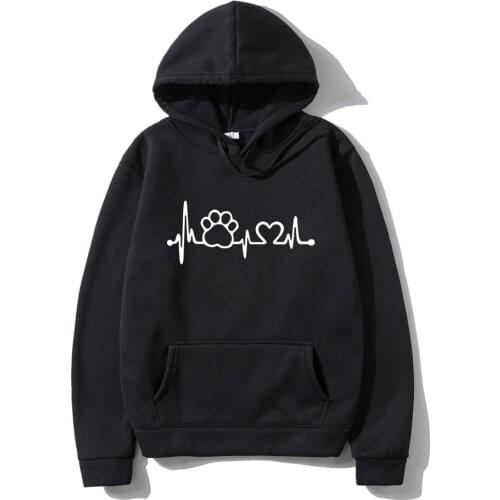 Mens Women Hoodie Winter Autumn Animal footprint lifeline Men Fleece Hoodies Sweatshirts Japanese Pullover Hoody Casual Tops