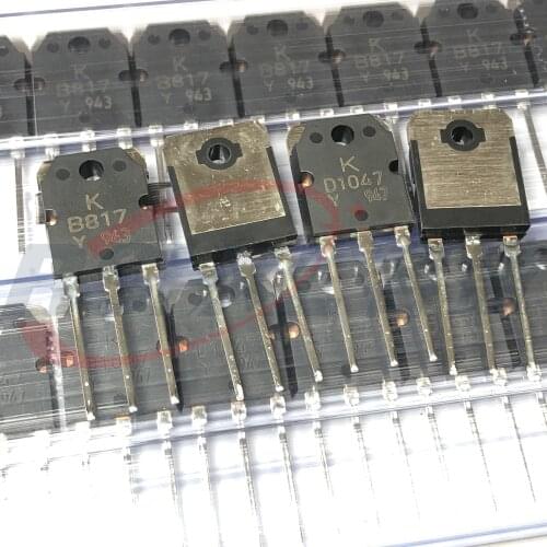 KTB817 KTD1047 B817 D1047 TO-3P TRIPLE DIFFUSED PNP NPN TRANSISTOR(HIGH POWER AMPLIFIER) New and Original 10pcs/lot 5pair