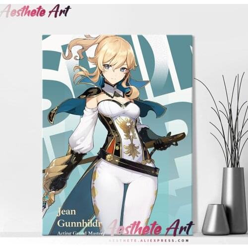 Jean Genshin Impact Decoration Home Decor Canvas Painting Living Room Wall Art Pictures Posters Prints