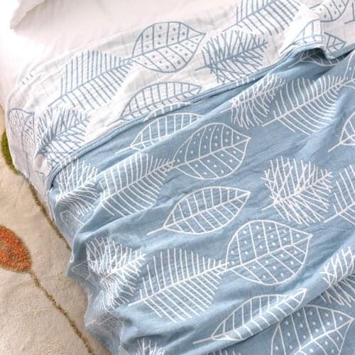 Japanese cotton throw blankets bedspreads leaves summer students thin quilt soft sofa towel gauze adults nap blanket for beds