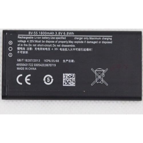 10pcs/lot high quality mobile phone battery 1800mAh BV-5S for Nokia X2 X2D X2DS RM-1013 battery replacement