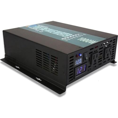 1000W Pure Sine Wave Solar Inverter 12V/24V/48V DC to 120V/220V/230V/240V AC Car Battery Inverter Solar Power Bank Converter