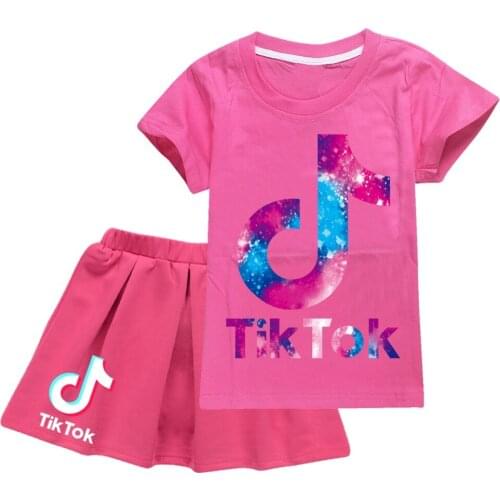 2021 Summer Kid Boy Girl Clothing New Casual Tracksuit Letter T-Shirts+Skirt Sets Children Clothes Teenagers 2-16Years