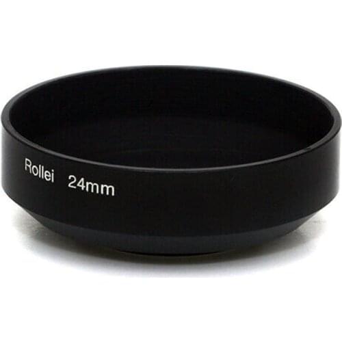 24mm Metal Lens Hood For Rollei Aluminum Black prevent unwanted stray light