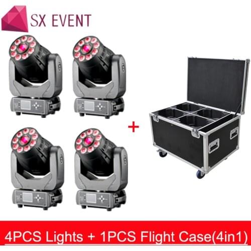 4pcs lights +1pcsflight(4in1) 90W Spot+Wash 2IN1 Led Moving Head Light white+9x18W RGBWA UV 6IN1 LEDS 6 gobos for DJ Party