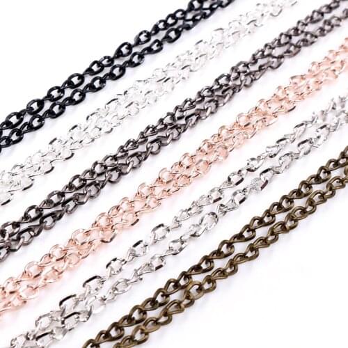 5pcs/lot 5*4mm Length 70cm (27.5 inch) 6 Colors Plated Handmade Necklace Connector For Charms Cameo Cabochon Base and Tray