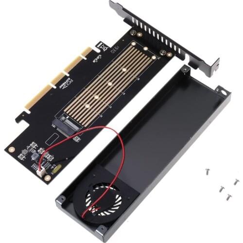 Add-on Card M.2 NVMe Adapter to PCIE3.0 GEN3 M.3 Built-in Turbo Fan for 2230-22110 Size NVME GEN3 M.3 Expansion Card