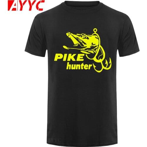 AYYC T-Shirt Tshirt Brand Mens T-Shirts Fashion Pike Hunter print t shirt 100% cotton Short Sleeve T Shirts casual Tee Shirts