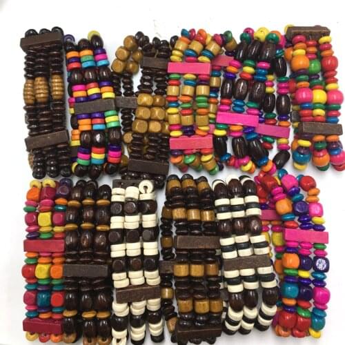 Free Shipping!! African Shape Wood Beads Bracelet can mixed designs