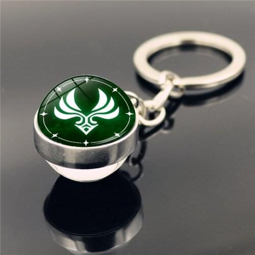 Genshin Impact Luminous Keychain Double-sided Glass Ball Eye of God Pendant Keychain Charms Jewelry Accessories Glow In The Dark