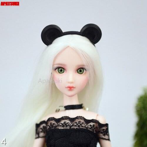 Black Mouse Ear Headband For Barbie Doll Accessories Plastic Tiara Headwear Hairwear Hair Accessories For 1/6 Dollhouse DIY Toys