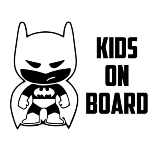 30x24cm Kids On Board Batbaby Design Cut Car Sticker Family Stickers Rear Windshield Decal Waterproof Window Trunk Decor CL282
