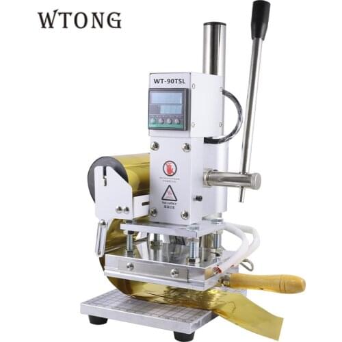 WT-90TS 2 In 1 Dual Purpose Hot Foil Stamping Machine Manual Branding Machine For Leather PU Paper Bag Wallet Bronzing Machine