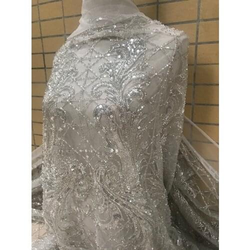 French tulle lace fabric unique J-18881 embroidery African net lace fabric for nice dress