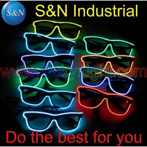 2AA batteries case inverter with 10 colors different el wire glasses + free shipping