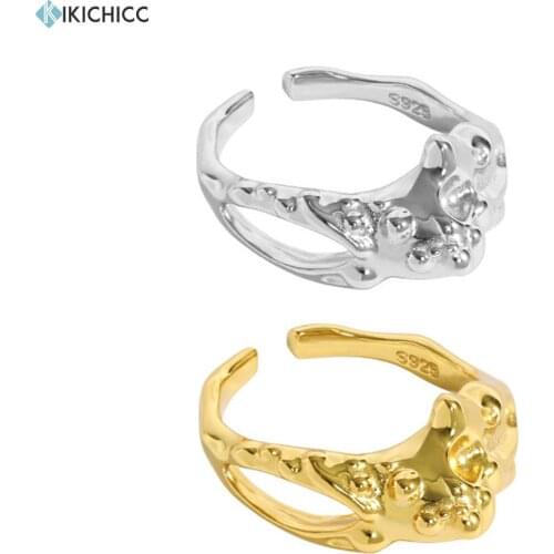 KIKICHICC 100% 925 Sterling Silver Gold Truck Irregular geometric Resizable Adjustable Women Fine Jewelry Gift Luxury Jewels
