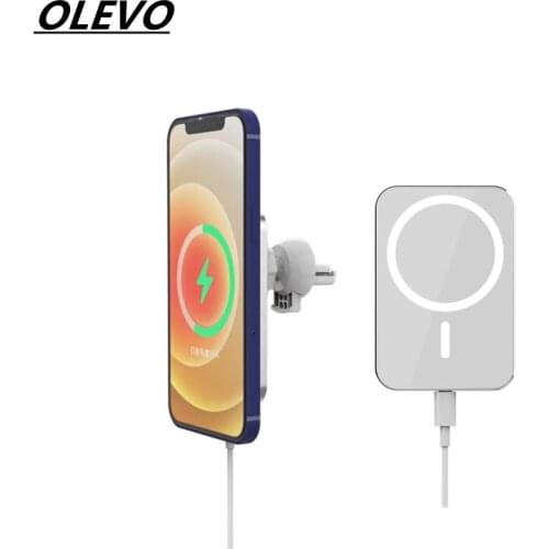 Magnetic Wireless Charger 15W Fast Charging Base For MagSafe iPhone 12 Mini Pro Max Xiaomi Huawei Vehicle Mobile Phone Bracket