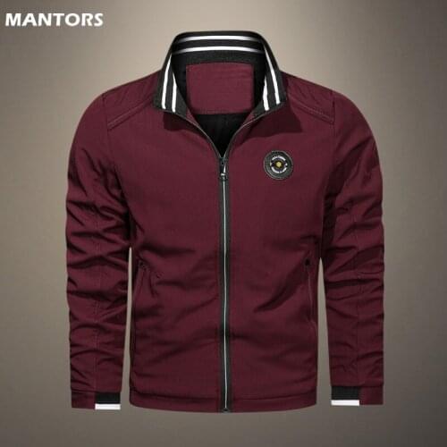 Mens Bomber Jacket Stand Collar Solid Color Baseball Jacket Autumn Brand Outerwear Coat Male Slim Windbreaker Masculine Jacket