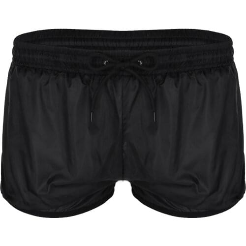 Men Sleep Bottoms Shorts Pajamas Underwear Gay Drawstring Lightweight Transparent Swimming Bikini Boxer Lingerie Casual Shorts