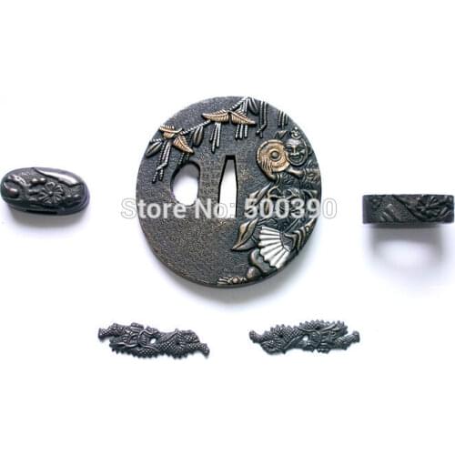 A Set Of Samurai Tsuba Guard for Japanese Samurai Sword Katana Wakizashi Tanto #1694