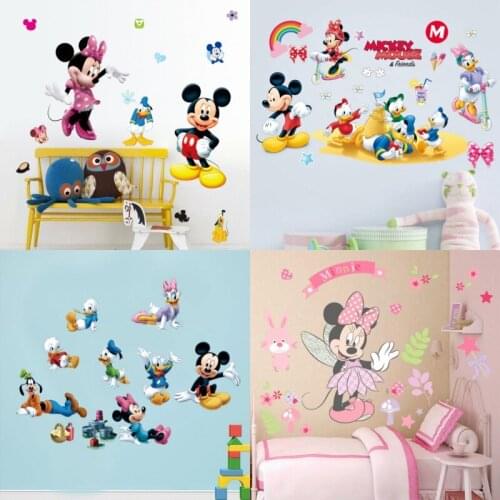 Cartoon Mickey Minnie Princess Height Measure wall stickers decals For kids growth chart wall art poster mural Door stickers