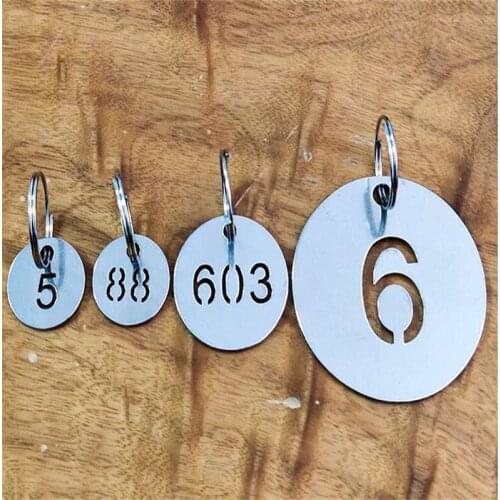 Factory direct sale water cup mark number plate stainless steel digital hollow number metal plate laser cutting custom 30pcs/lot