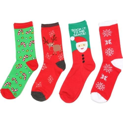 New Autumn winter new year Santa Claus Christmas Snow Elk Gift socks long sock cotton socks men women size EUR 35-43 SD15