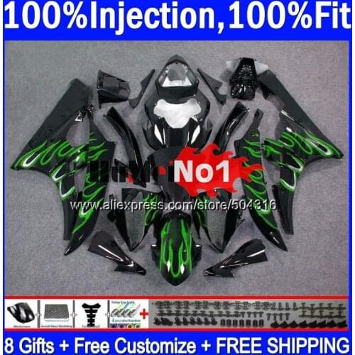 OEM For YAMAHA YZF R 6 YZF 600 YZF-600 Green flames 7MC.101 YZF R6 06-07 600CC YZF600 YZF-R6 2006 2007 YZFR6 06 07 OEM Fairings