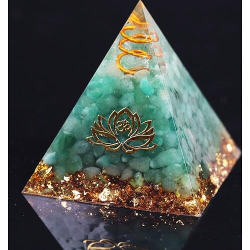 Orgonite Pyramid Energy Converter Orgone Resin Natural Gravel Stones Balance Healing Jewelry For Female Men Home Decor