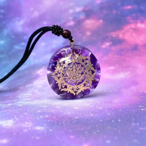 Orgone Pendant Necklace Crystal Jewelry 3.5cm Men Women Meditation Tools