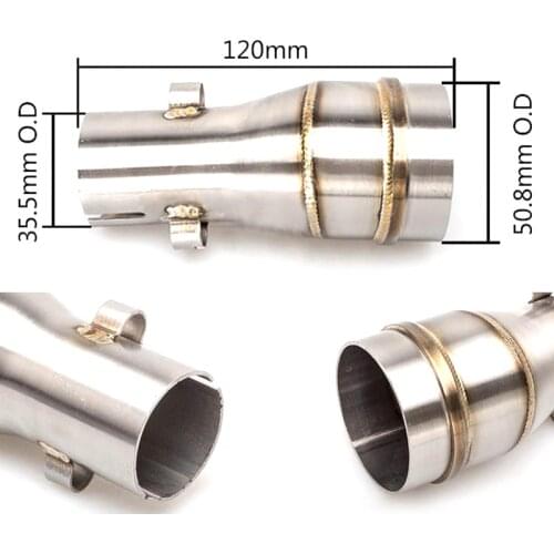 Motorcycle GP Exhaust Muffler Mid Tube Adapter Link Pipe Escape Connecter Middle 51MM Scooter Clamp Motorbike Accessory